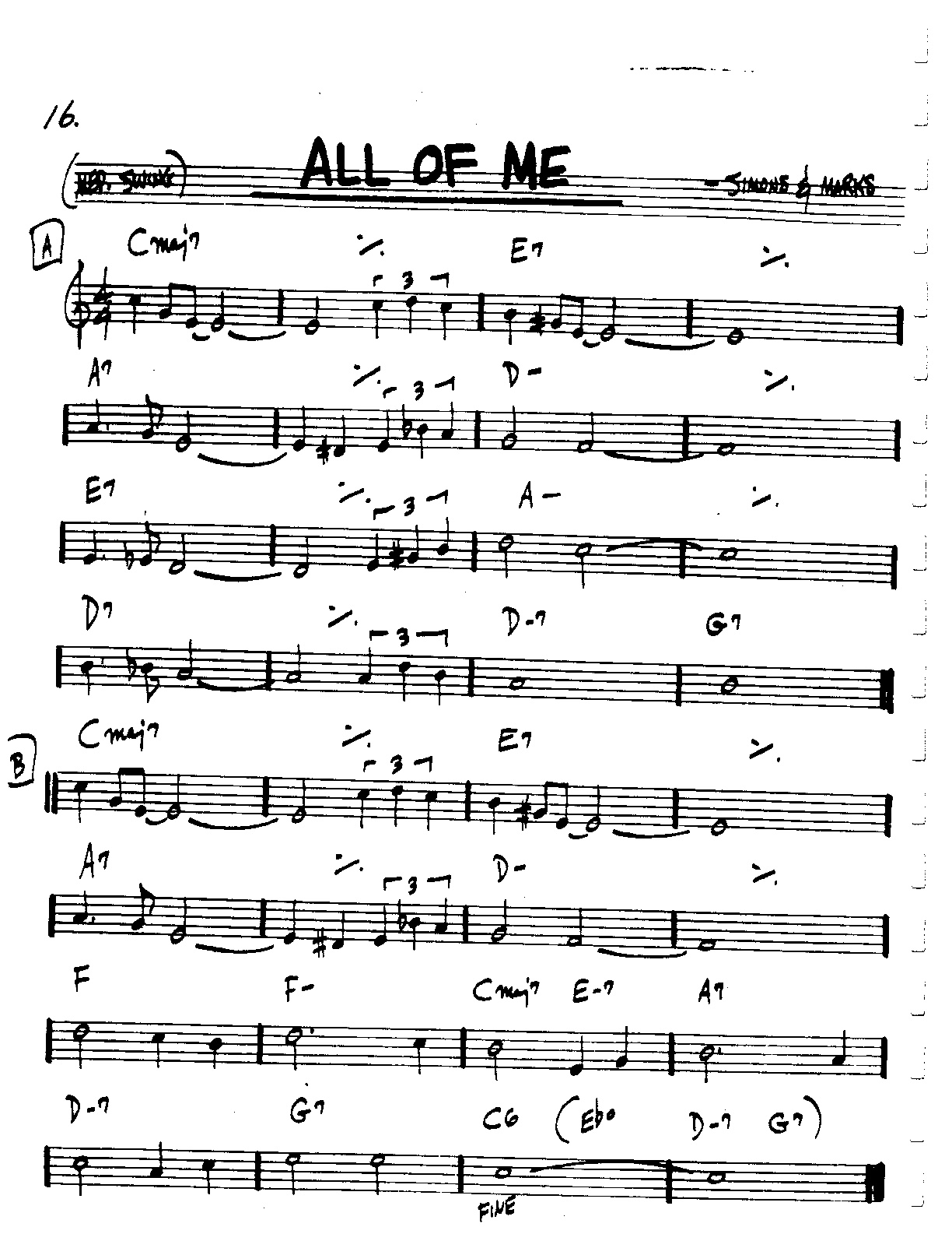 【Standard】All of me资料与分析